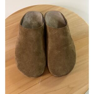The Row Brown Hugo Suede Slip On Mules Clogs Women's 36 Made in Italy New No Box